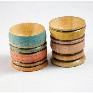 Pair of Stained Wood Air Plant Holders Marked  TD 2021